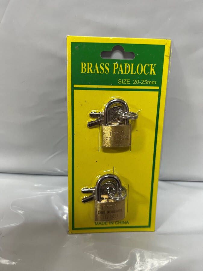 Brass Padlock Koper Hangslot 20 25 mm 2-pack