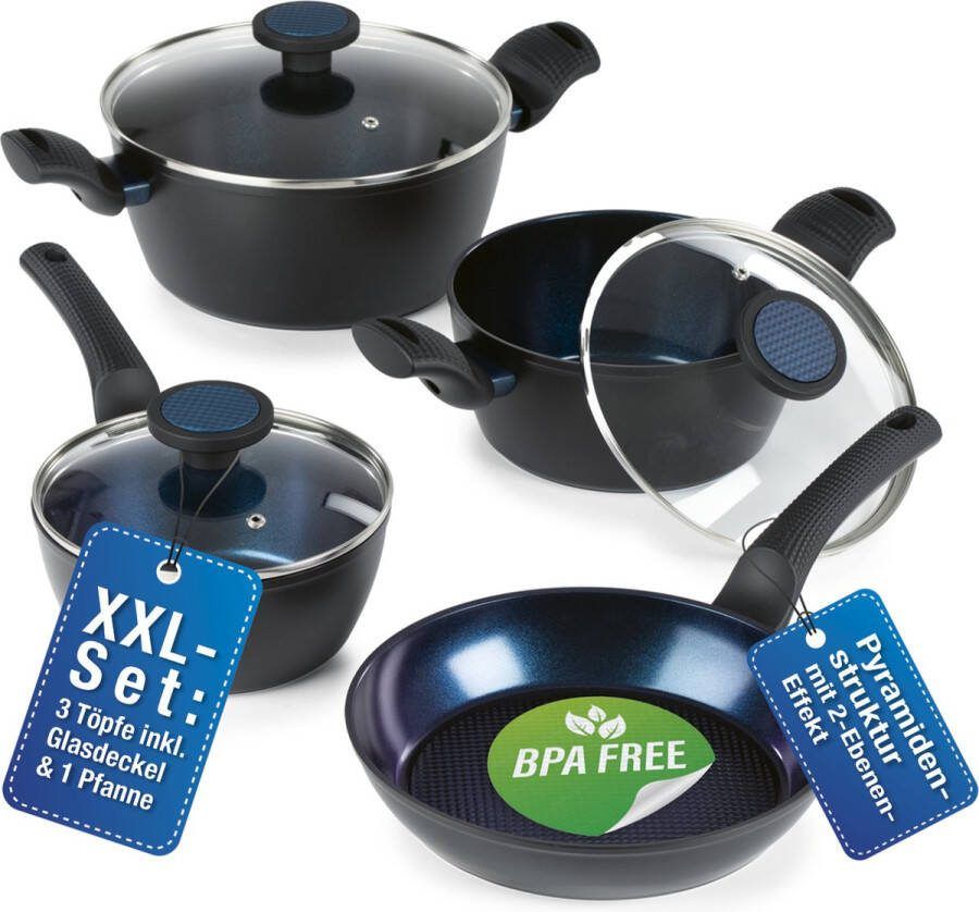 Bratmaxx kook- & bakset 3 potten & 1 pan aluminium antiaanbaklaag