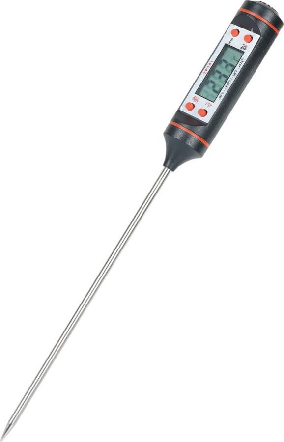 Brauch TP200- Thermometer Keukenthermometer RVS Voedsel Melk Vlees BBQ Water Zwart Rood Oven