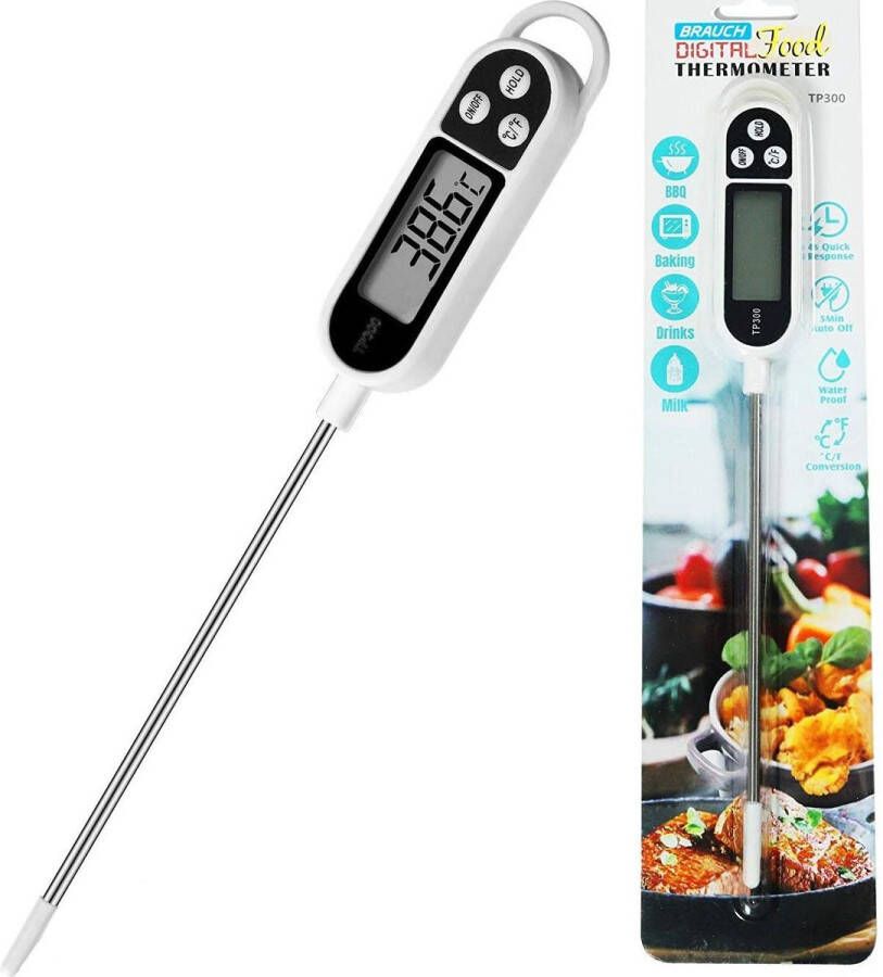 Brauch TP300 Voedselthermometer Vleesthermometer Metaal Digitaal LCD Display