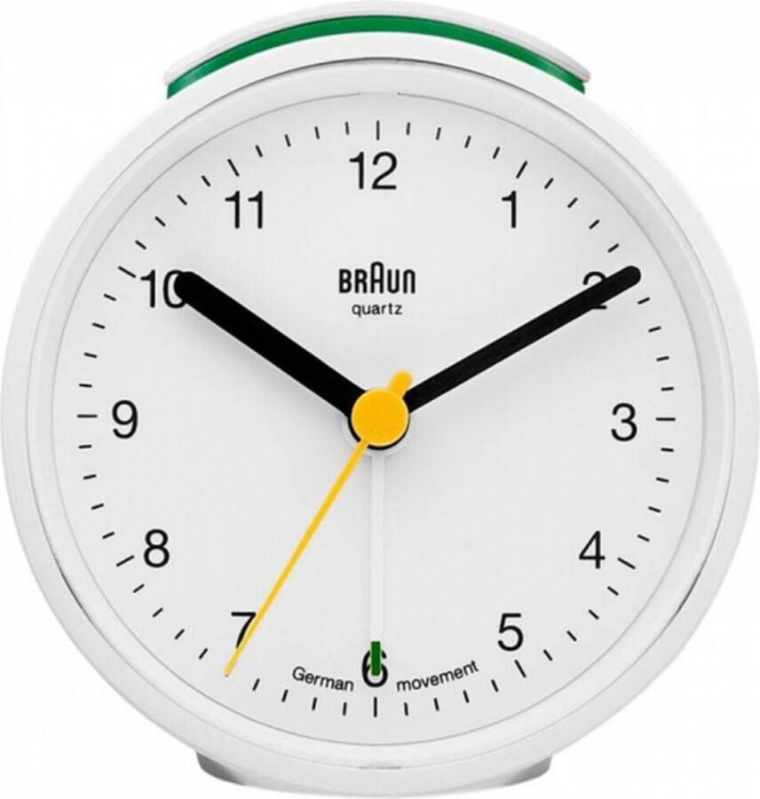 Braun Analogue Alarm Clock BC12W Klok Wekker Analoge klok Wekker Alarm Wit