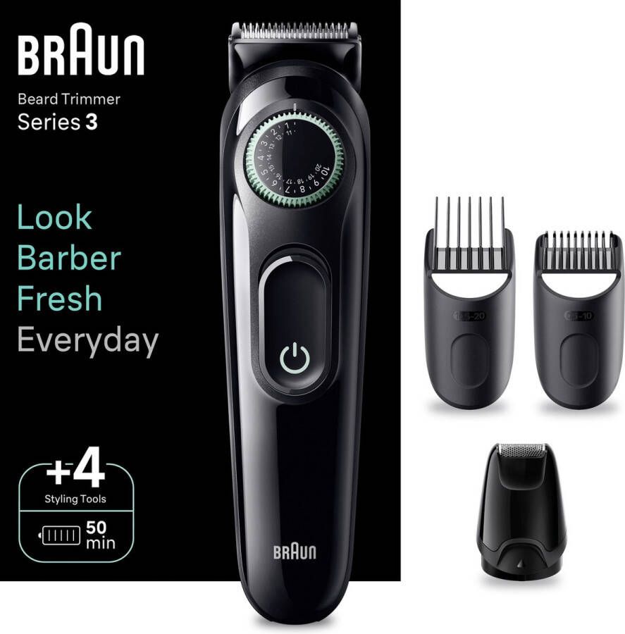 Braun Baardtrimmer Series 3 BT3421 Trimmer Voor Heren met 50 minuten Gebruiksduur