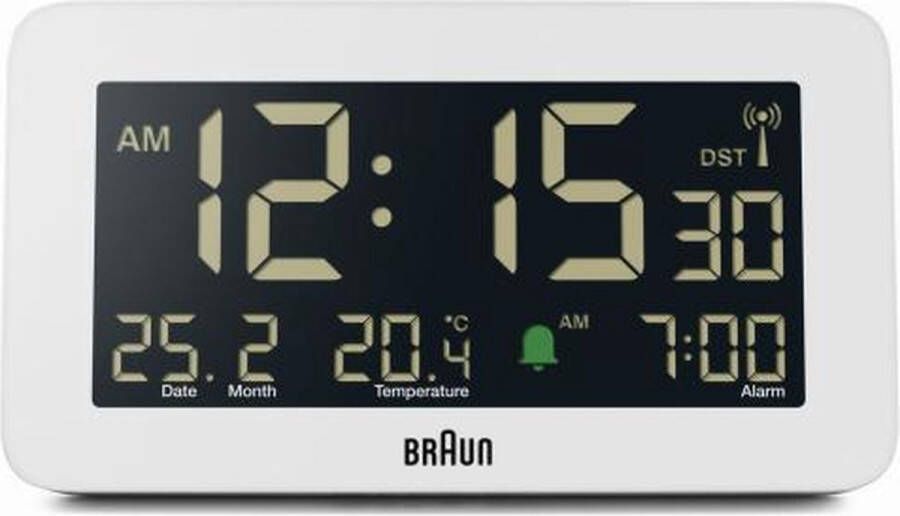 Braun BC10W-DCF Wekker Digitaal Radiogestuurde tijdsaanduiding Wit