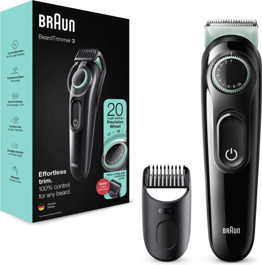 Braun BeardTrimmer 3 BT3321 Batterij Accu 20 1 cm Zwart