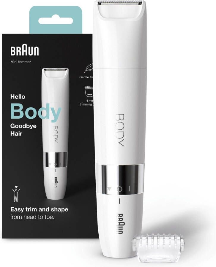 Braun Body Mini BS1000 Tondeuse Corps Électrique Pour Femme Et Homme Blanc