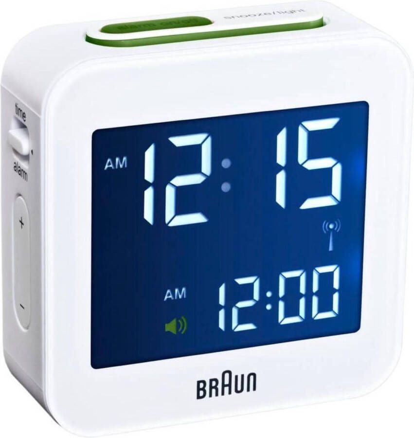 Braun BC08W-DCF Wekker Digitaal Reis Radiogestuurde tijdsaanduiding Wit