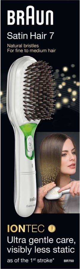 Braun. Braun Satin Hair 7 Brush BR750E Stijlborstel IONTEC Technologie Bevat 2 batterijen