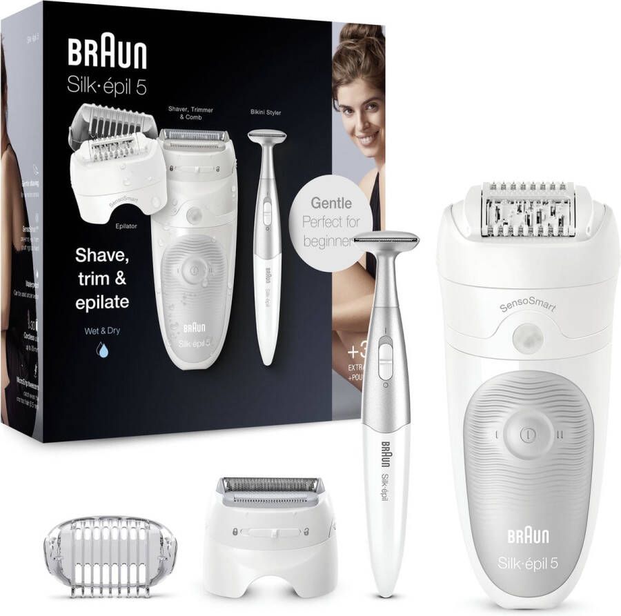 Braun Epilator Silk-épil 5-805 Micro-grip-pincetten-technologie Wet & Dry-epileren zwenkbaar hoofd