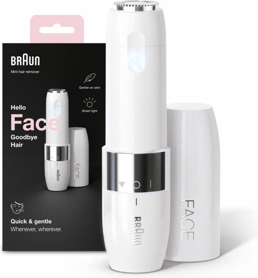 Braun Elektrische gezichtsonthaarder FS1000 Face mini-ontharingsapparaat ideaal voor onderweg met smartlight