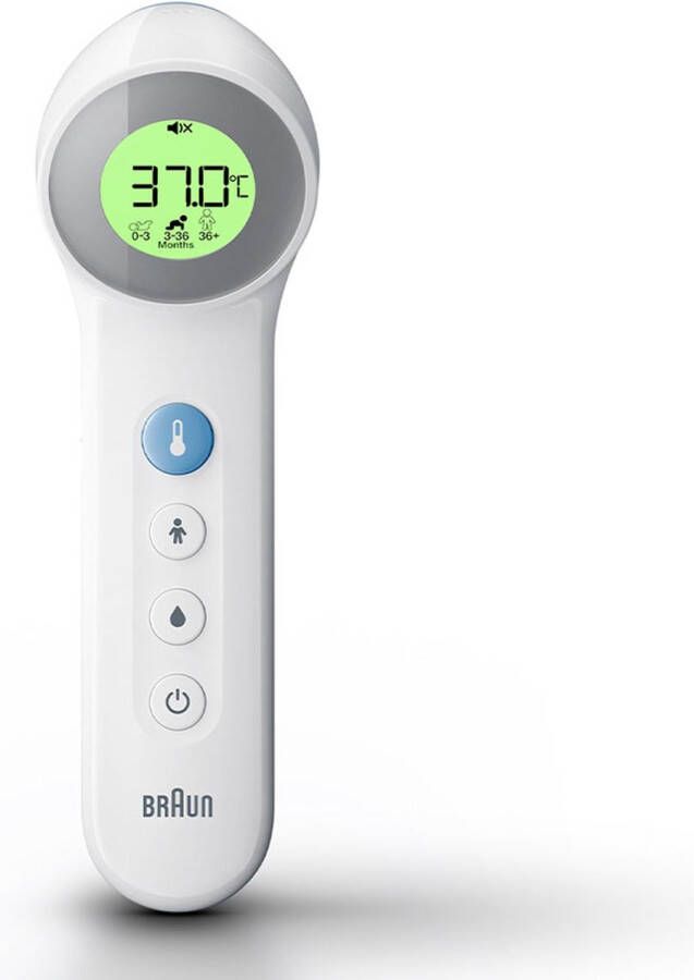 Braun 3-in-1 no touch Thermometer BNT400 Voorhoofd Koortsthermometer Infrarood Lichaamsthermometer - Foto 2