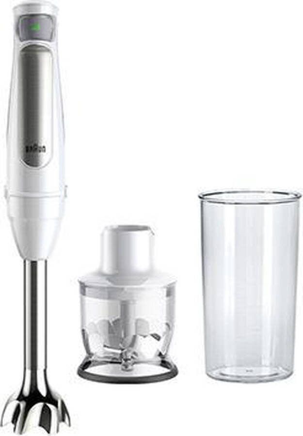 Braun MQ7020 WH Staafmixer 1000 W BPA-vrij Traploze snelheidsinstelling Met mixbeker Wit Zilver