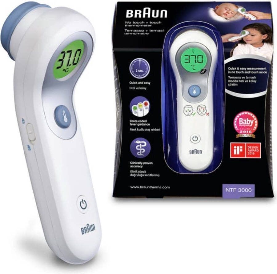 Braun NTF300WE No Touch voorhoofdthermometer