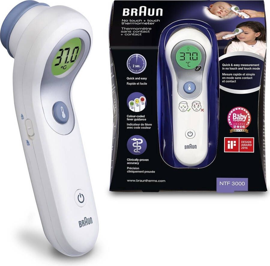 Braun NTF300WE No Touch voorhoofdthermometer