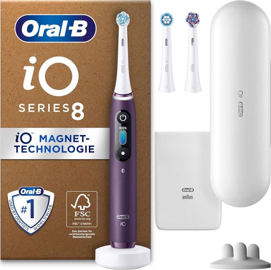 Oral B Oral-B iO 8 Plus Edition Elektrische Tandenborstel + 3 opzetborstels + reisetui Paars