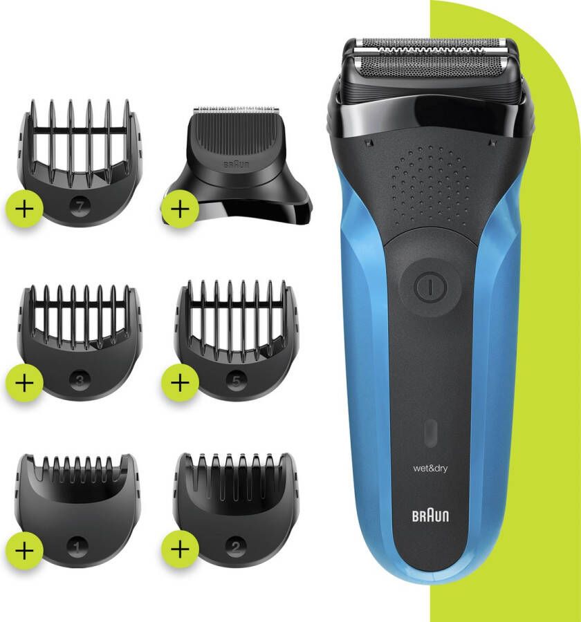 Braun Series 3 Shave & Style 310BT elektrisch scheerapparaat Zwart Blauw
