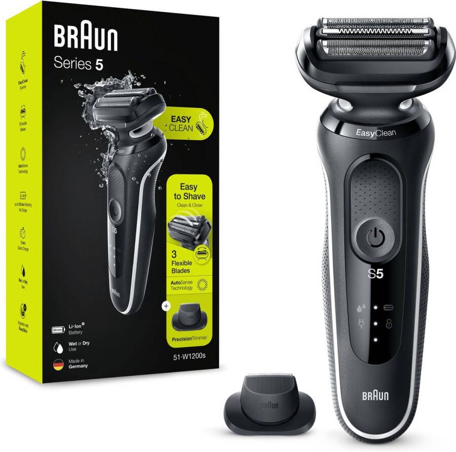 Braun Series 5 51-W1200s Scheerapparaat met scheerblad Trimmer Zwart Wit