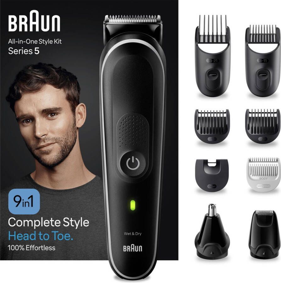 Braun All-In-One Multigroomer Series 5 MGK5410 9-in-1 Set Voor Baard Hoofdhaar en Meer