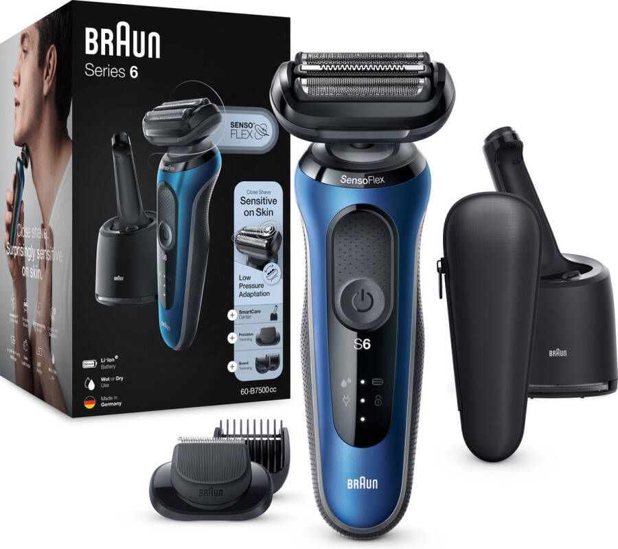 Braun Series 6 60-B7500cc Elektrisch Scheerapparaat met Reinigingsstation en Baardtrimmer