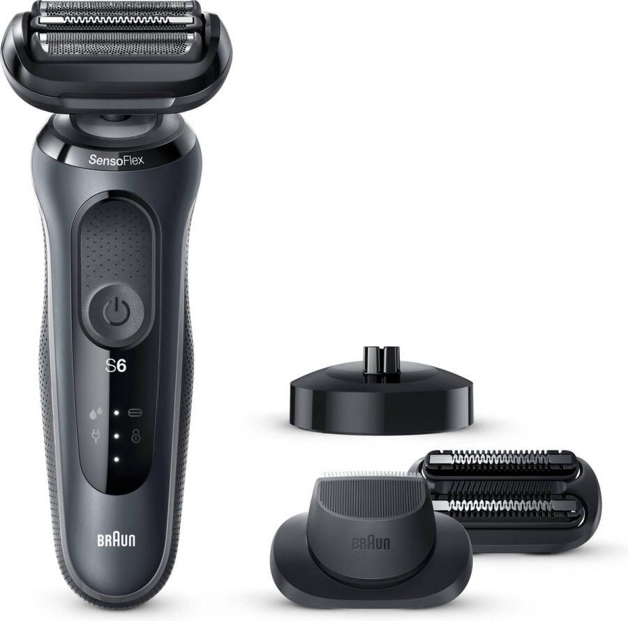 Braun Series 6 60-N4820cs Grijs Elektrisch Scheerapparaat met Precisietrimmer en Baardtrimmer