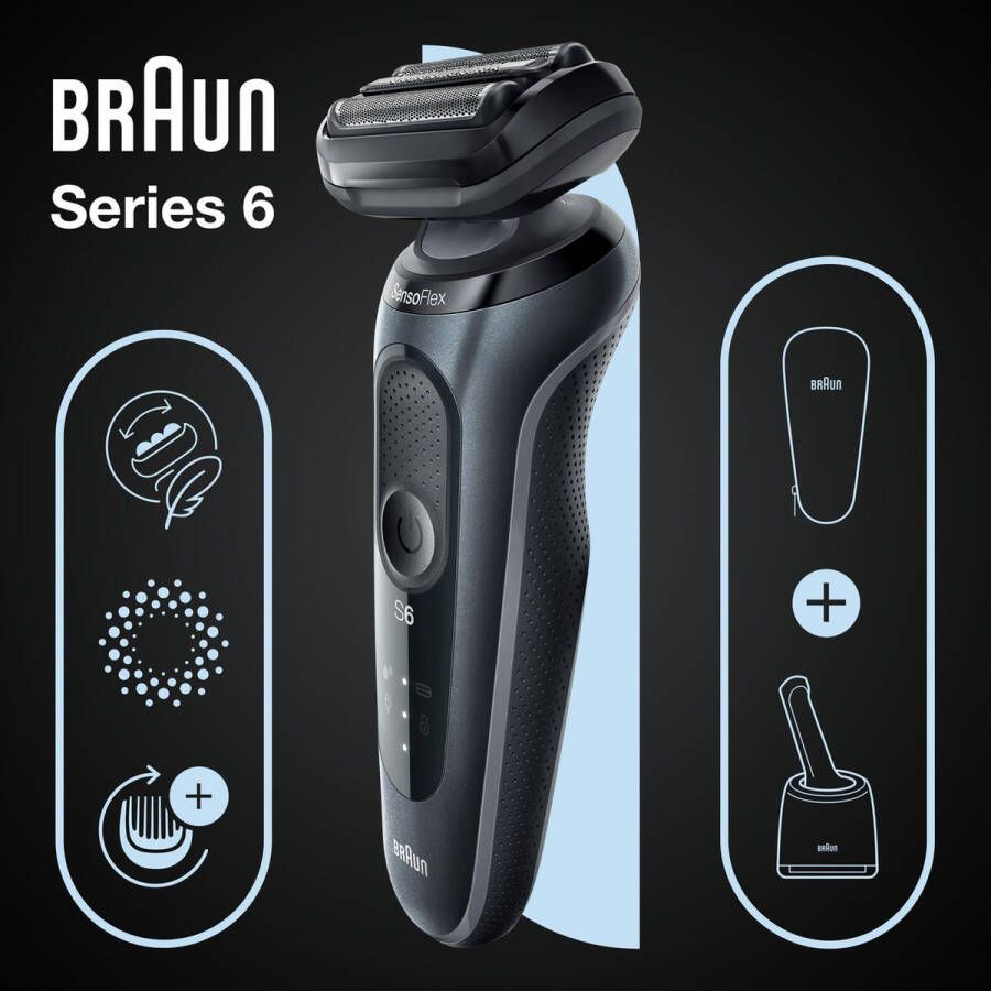 Braun Series 6 61-N7000cc Elektrisch Scheerapparaat Mannen Met SmartCare Center Grijs