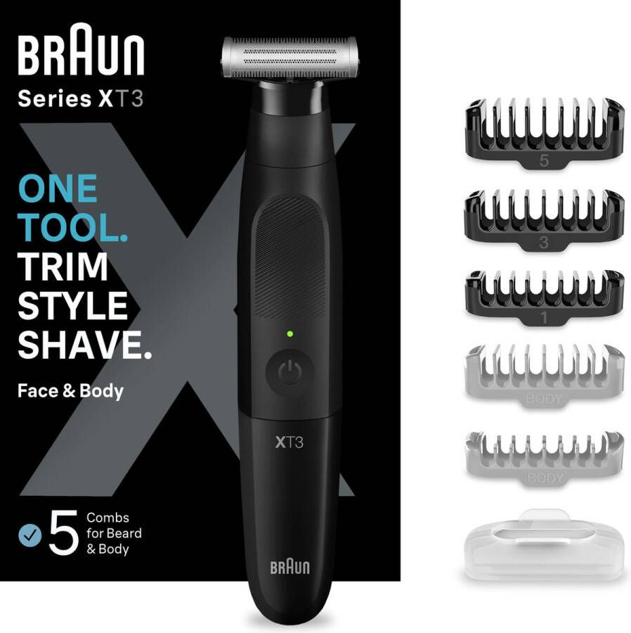Braun Series X Baard en lichaamstrimmer voor gezichts en lichaamshaar XT3200