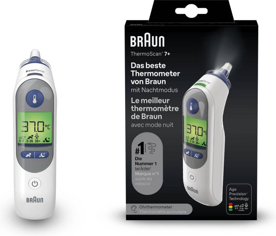 Braun Thermoscan 7+ IRT 6525 Oorthermometer met nachtmodus