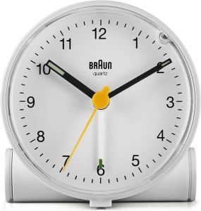 Braun BC01W Wekker Analoog Wit