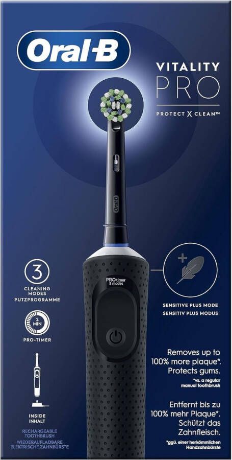 Oral B Oral-B Vitality Pro Black Electric Toothbrush 1 Brush Head Designed By Braun