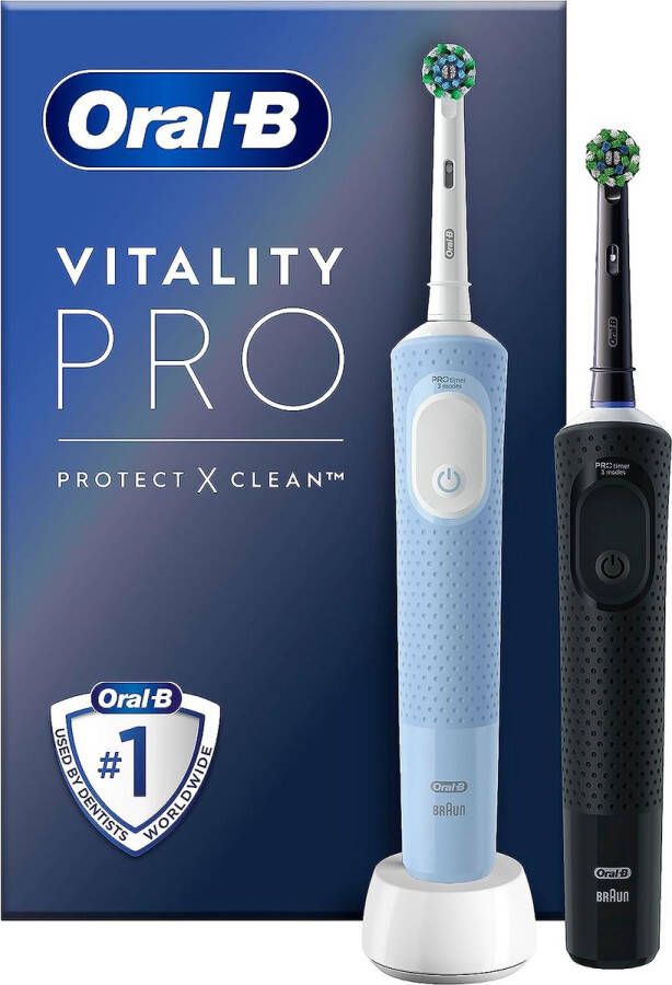 Braun Oral B ORAL-B Vitality Pro D103 Duopack Elektrische borstel Blauw en zwart