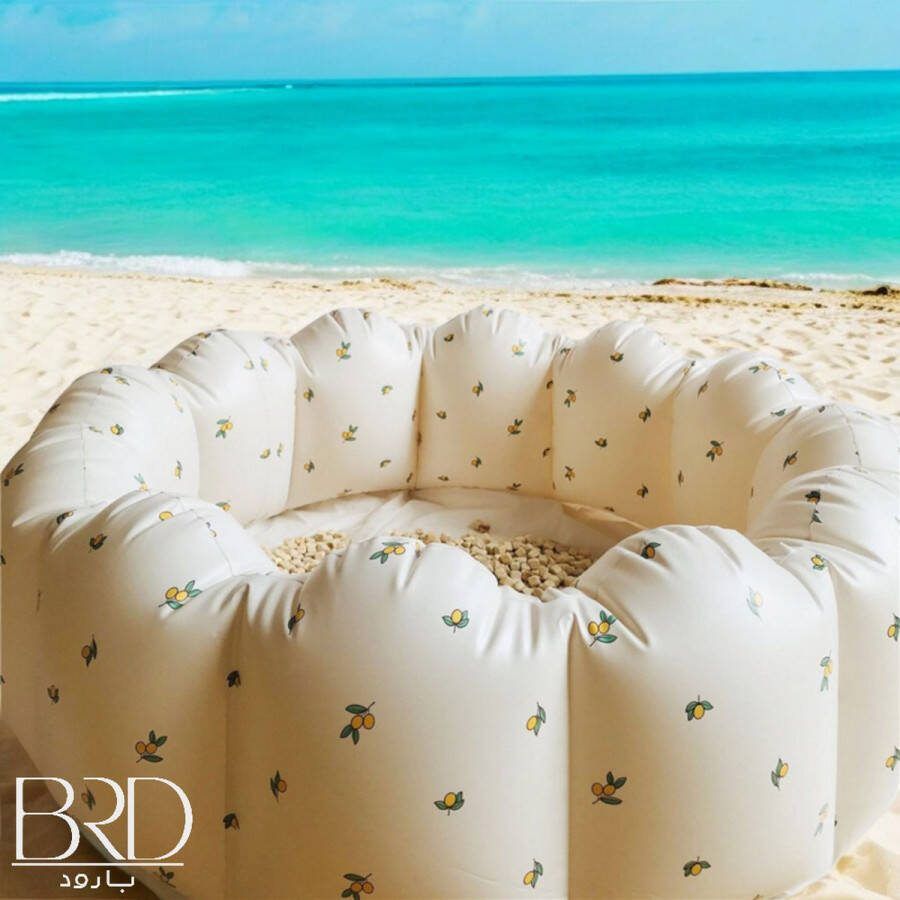 BRD Outdoor Beige Citroen Opblaasbare Baby Zwembadje Ballenbad| Ø 90 x 25 cm Opblaaszwembad baby pool kinder peuter Ivoor crème off-white wit