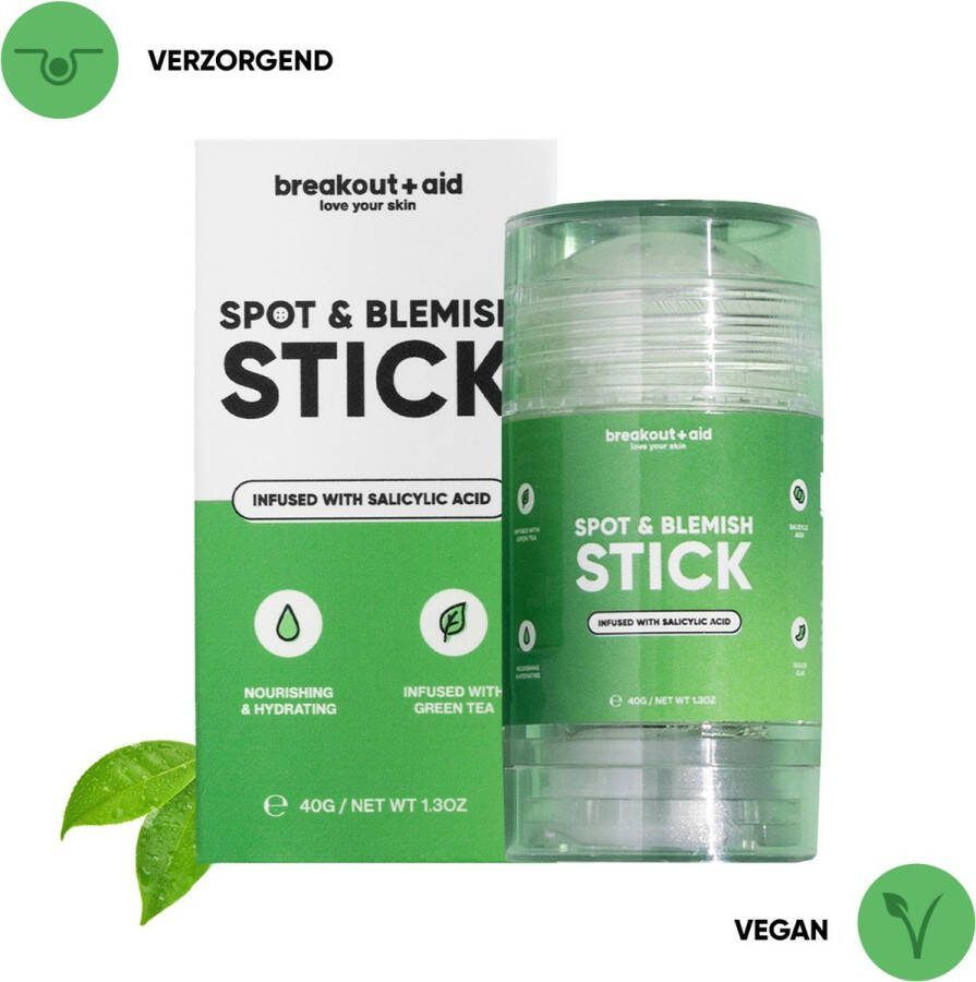Breakout+aid Gezichtsmasker Stick met Groene Thee Puisten Verwijderaar Net als Pimple Patches Acne & Pimple Patch