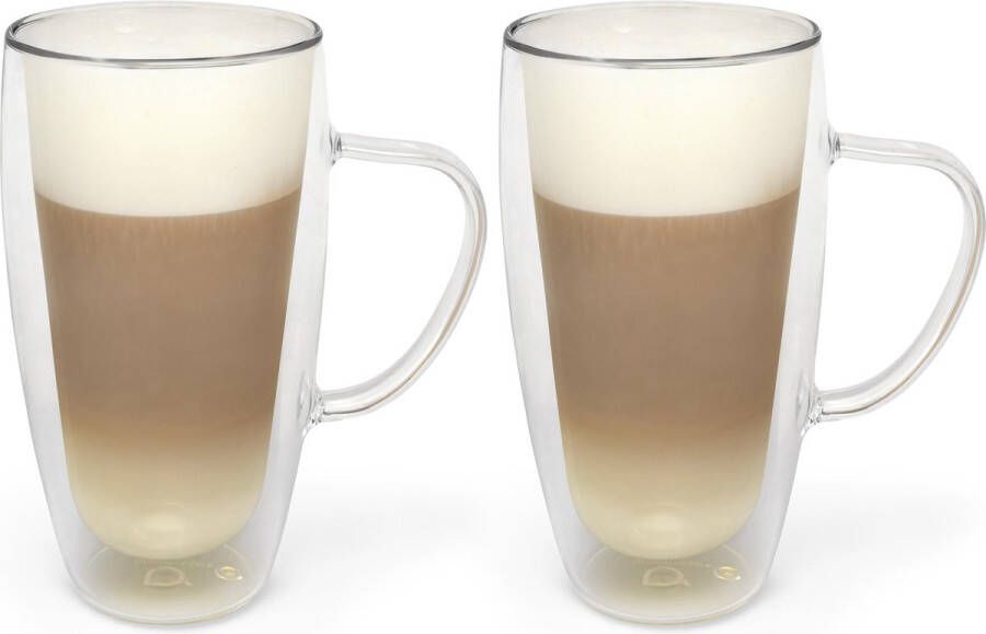 Bredemeijer Dubbelwandig glas cappuccino latte m. 400ml (set van twee stuks)