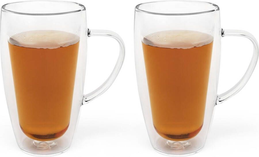Bredemeijer Dubbelwandig glas koffie thee 320ml (set van twee stuks)