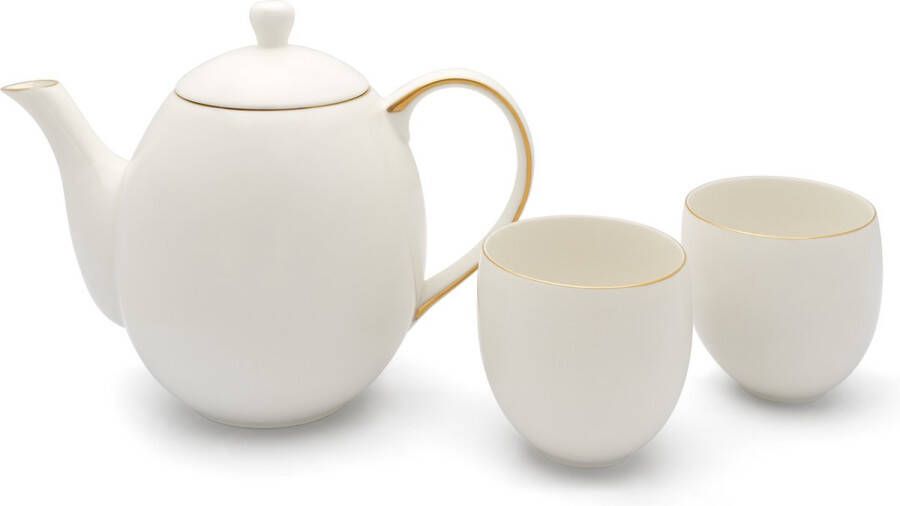 Bredemeijer Theeset Canterbury porselein theepot 1 2 liter + twee mokjes + theefilter