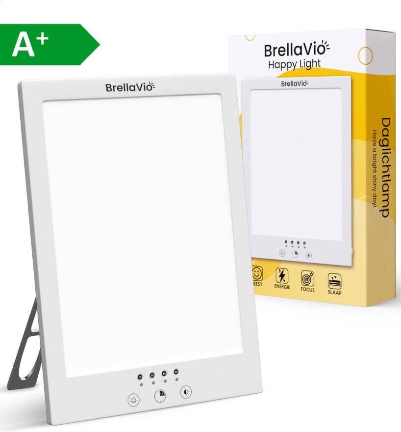 BrellaVio Happy Light Daglichtlamp 12.000 LUX Wit Incl. Opberghoes Winterdepressie Lichttherapielamp LED Lichttherapie Bureaulamp Daglicht Lamp SAD Daylight Therapy Hobby Lampen