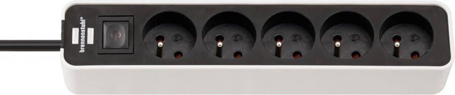 Brennenstuhl Ecolor stekkerdoos 5-voudig wit zwart 1 5m H05VV-F 3G1 5 *FR BE*