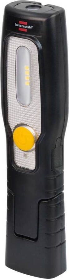 Brennenstuhl Handlamp HL 200 A LED zaklamp met accu (250 + 70 lm tot 3 uur verlichtingsduur knikbare houdervoet handige werklamp met magneet en haak) 250 + 70 lumen. zwart