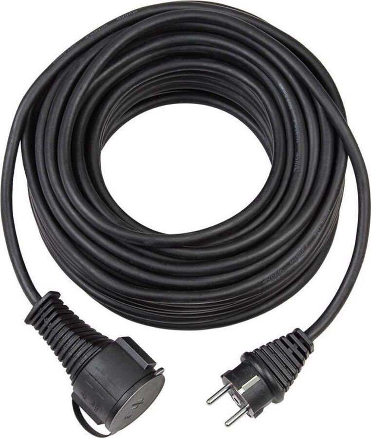 Brennenstuhl Kwaliteits rubberen verlengsnoer (5m kabel voor kortstondig buitengebruik IP44) zwart