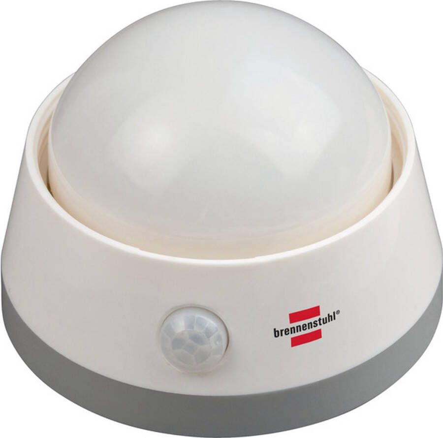 Brennenstuhl Led-nachtlampje oriÃntatielicht met infrarood-bewegingsmelder zacht licht incl. push-schakelaar en batterijen wit