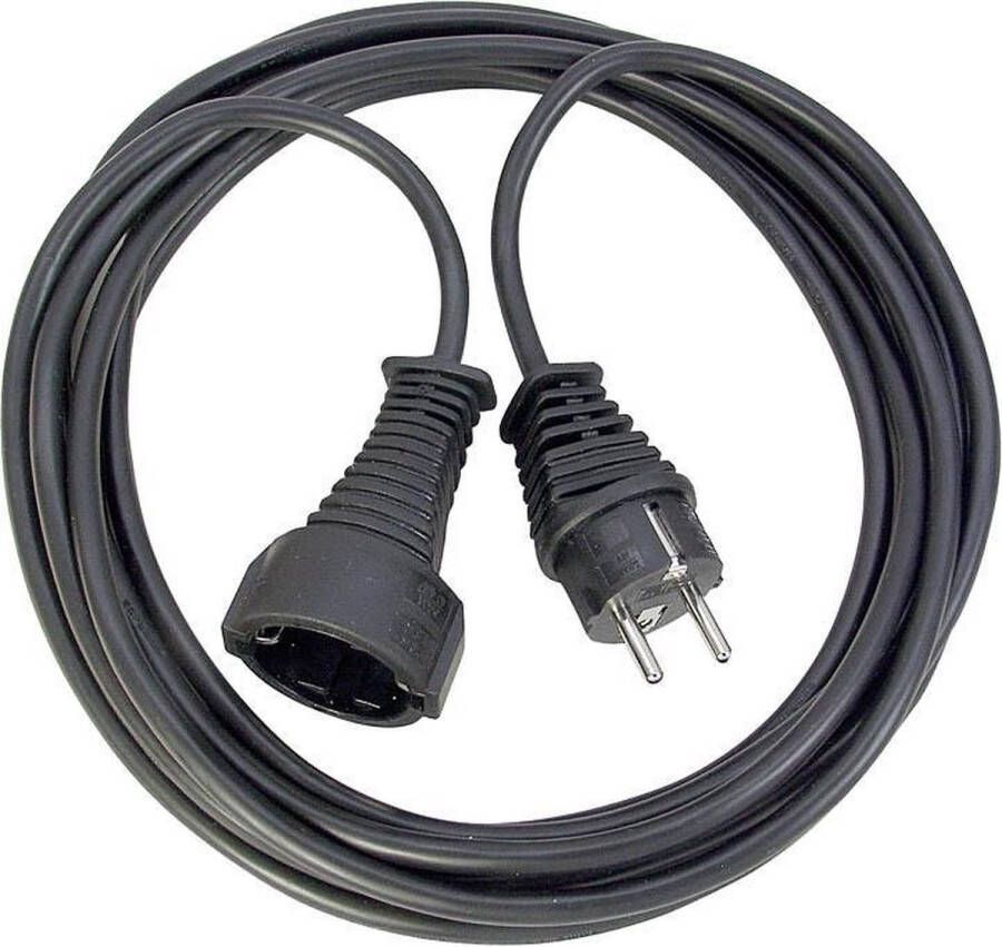 Brennenstuhl Verlengsnoer van hoogwaardige kunststof met geaarde stekker en -koppeling (verlengkabel voor binnen met 10 m kabel) zwart