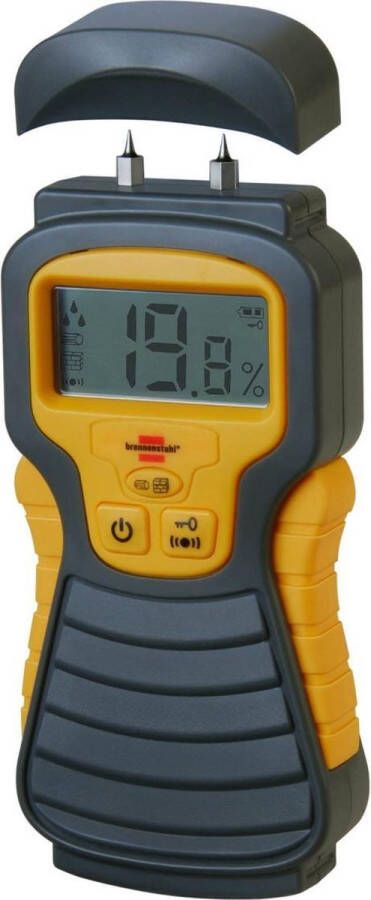 Brennenstuhl Vochtmeter MD (Vochtigheidsmeter voor hout wanden bouwmateriaal met LCD Display) Antraciet Geel