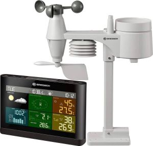 Bresser 5-in-1 Weerstation Met Multifunctionele Buitensensor Met Regen- en Windmeter Zwart