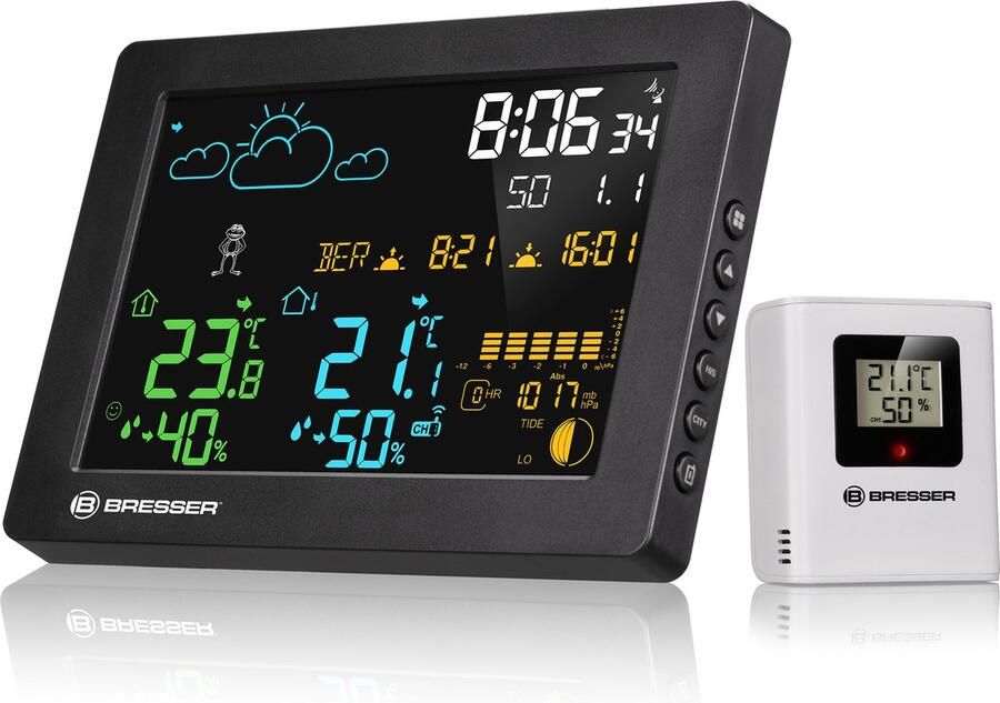 Bresser Weerstation MeteoTemp Baro Met Kleurendisplay Voor Binnen en Buiten