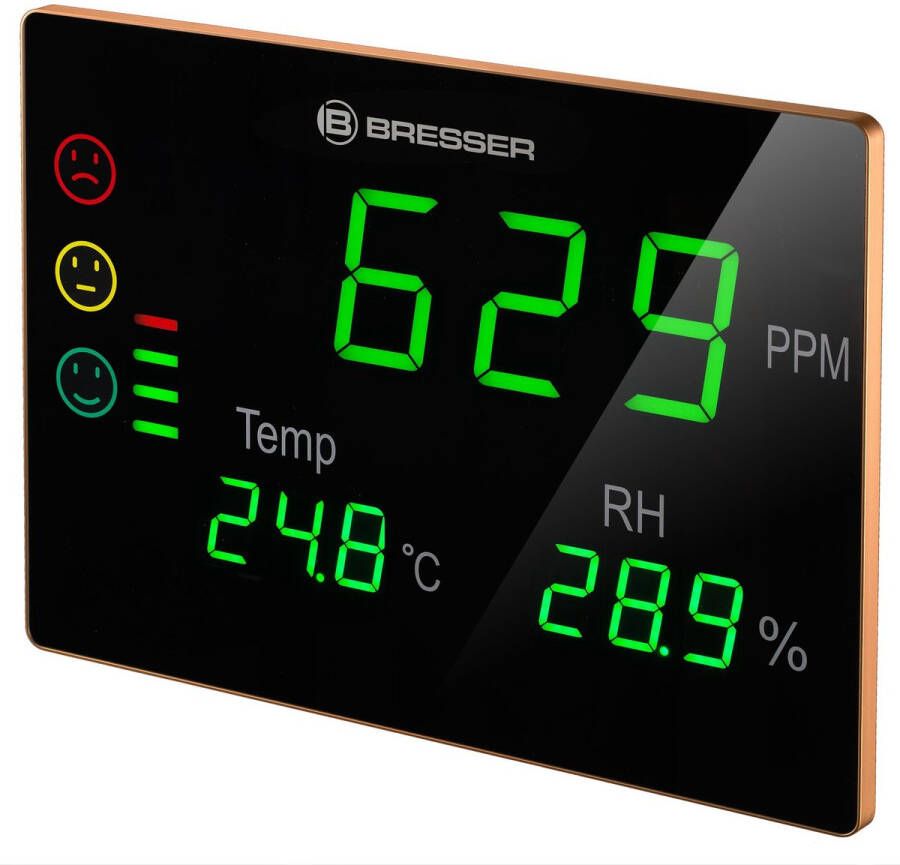 Bresser Weerstation CO²-meter Air Quality Monitor Smile XXL Met Thero- en Hygrometer