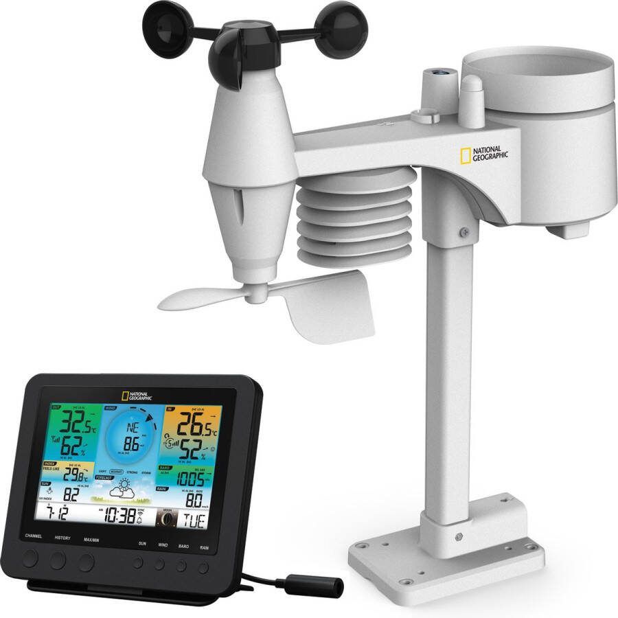 Bresser National Geographic Weerstation WLAN 7-in-1 Sensor Incl. UV-meting en Luchtdrukmeter