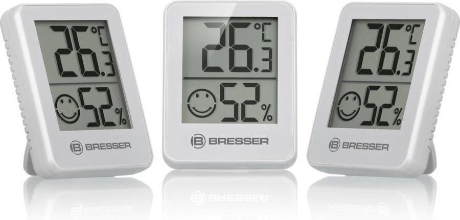 Bresser Weerstation ClimaTemp Hygro Indicator Set van 3 Checkt Binnenklimaat Wit