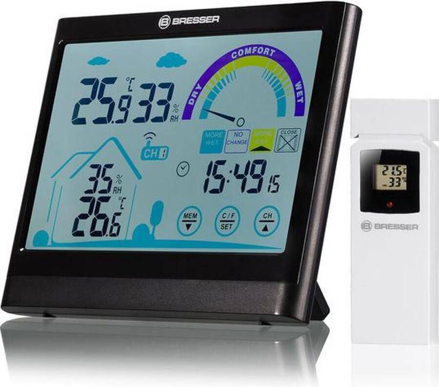 Bresser Weerstation Theremo- en Hygrometer VentAir Met Touchscreen Met Ventilatieadvies