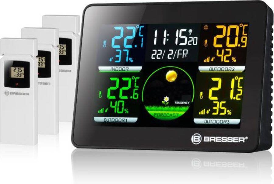 Bresser Weerstation Thermo Hygro Quadro NLX Thermo- Hygrometer 3 Buitensensoren