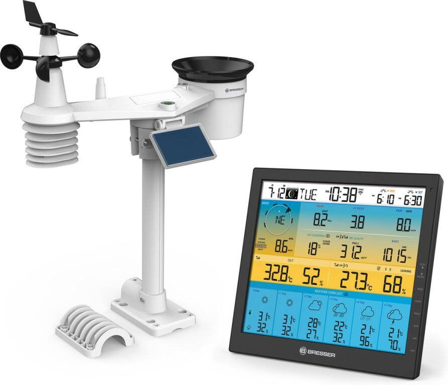 Bresser Weerstation 4CAST PRO WLAN Met Vorstalarm en 7-in-1 Buitensensor