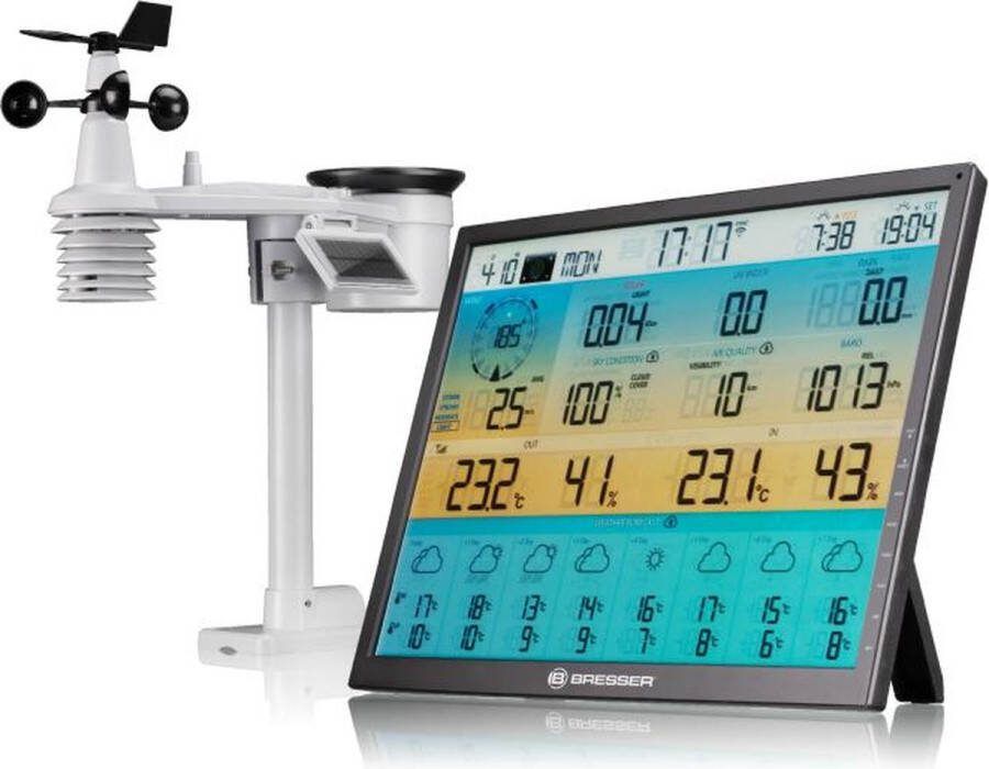 Bresser Weerstation 4CAST WIFI Met 8-daagse Voorspelling een Uitgebreid XXL-scherm